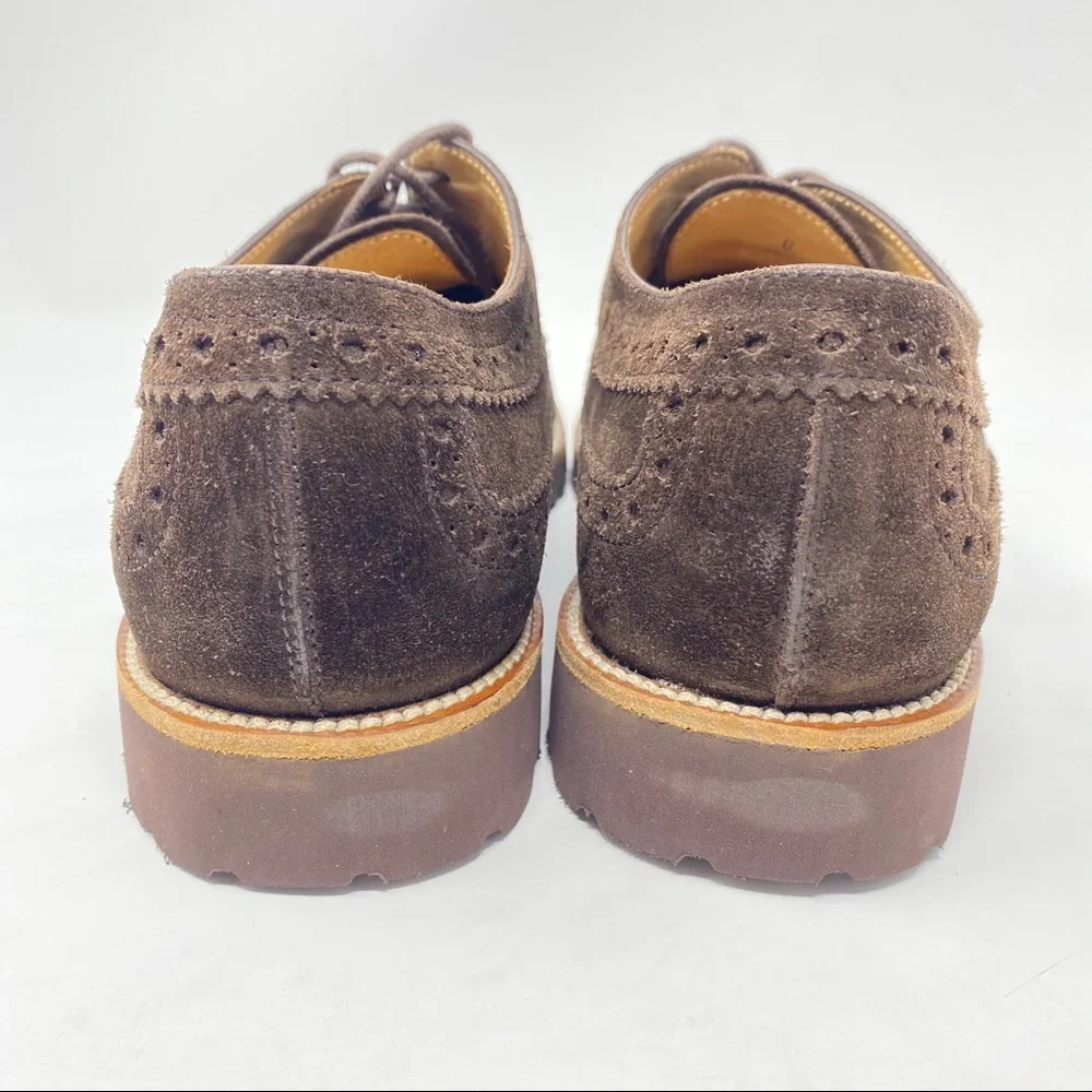 Tod's Brown Suede Wingtip Shoes Vibram Soles